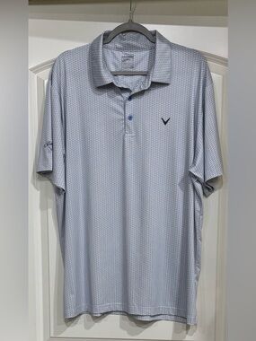 Callaway Light Gray Micro-Pattern Polo Shirt